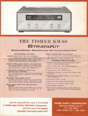 FM Wide-Band Multiplex Tuner KM-60; Fisher Radio; New (ID = 1636467) Radio