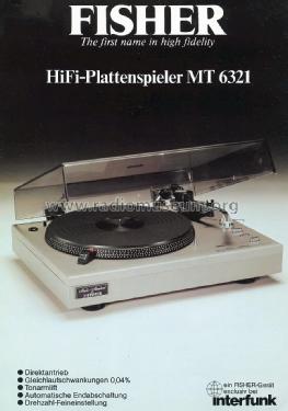 Stereo Turntable MT 6321; Fisher Radio; New (ID = 1599731) R-Player