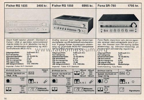 RS-1058; Fisher Radio; New (ID = 2804089) Radio