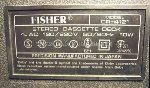 Stereo Cassette Deck CR-4121; Fisher Radio; New (ID = 511519) R-Player