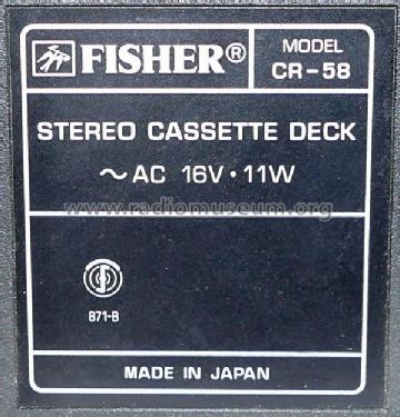 Stereo Cassette Deck CR-58; Fisher Radio; New (ID = 2012438) R-Player