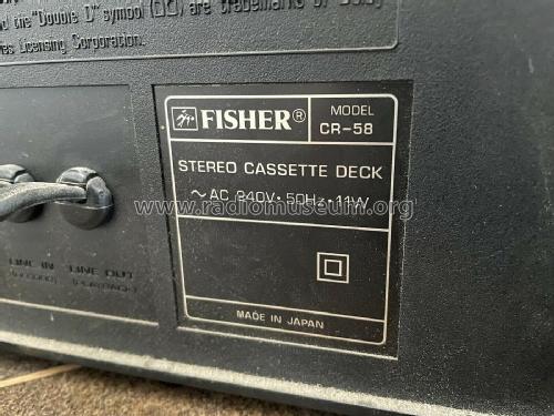 Stereo Cassette Deck CR-58; Fisher Radio; New (ID = 2866471) R-Player