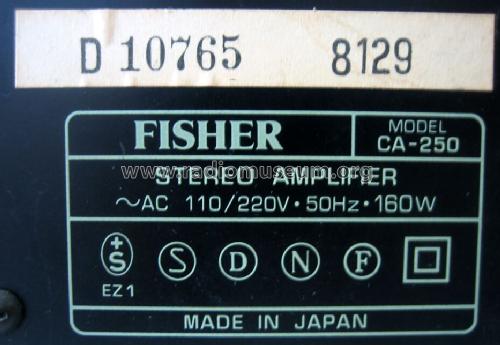 Studio-Standard CA-250; Fisher Radio; New (ID = 604869) Ampl/Mixer