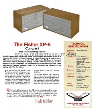 XP-5 ; Fisher Radio; New (ID = 1788970) Speaker-P