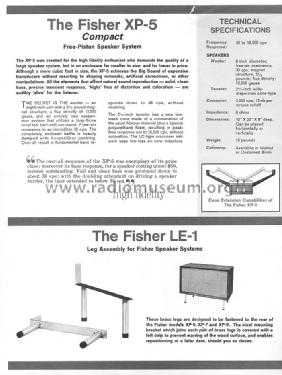 XP-5 ; Fisher Radio; New (ID = 993031) Speaker-P