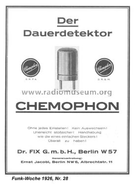Dauer-Detektor Chemophon; Fix, Dr. Chemophon; (ID = 2529457) Radio part