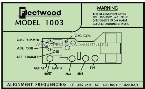 Fleetwood 1003; Fleetwood Television (ID = 2932341) Radio