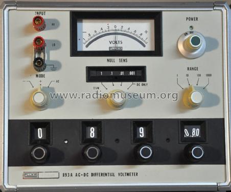 AC DC Differential Voltmeter 893A; Fluke, John, Mfg. Co (ID = 1681668) Equipment