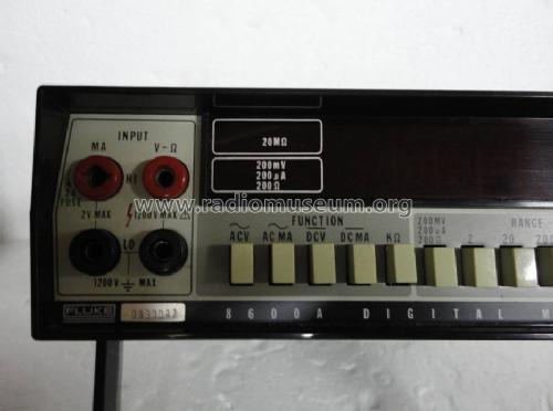 Digital Multimeter 8600A; Fluke, John, Mfg. Co (ID = 1010198) Equipment