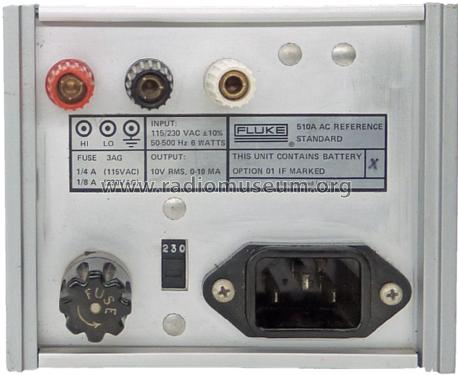 Reference Standard 510A AC 50Hz; Fluke, John, Mfg. Co (ID = 1501158) Equipment