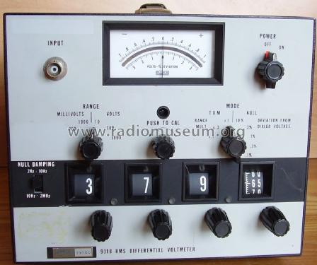 RMS Differential Voltmeter 931B; Fluke, John, Mfg. Co (ID = 321842) Equipment