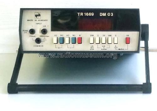 Digital Multimeter TR-1669 / DM03; Fok-Gyem Szövetkezet (ID = 2128629) Equipment