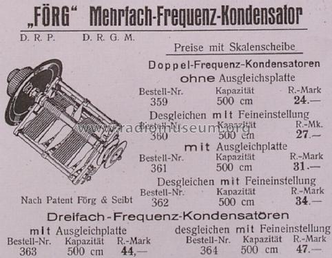 Mehrfach-Frequenz-Kondensator ; Förg & Co., (ID = 915594) Radio part