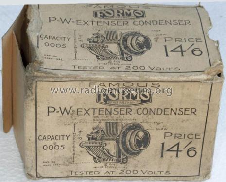 PW Extenser Condenser ; Formo Products Ltd.; (ID = 997229) Radio part