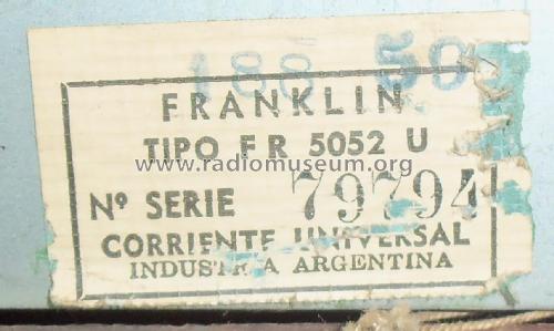 FR-5052U; Franklin, Buenos (ID = 2493729) Radio