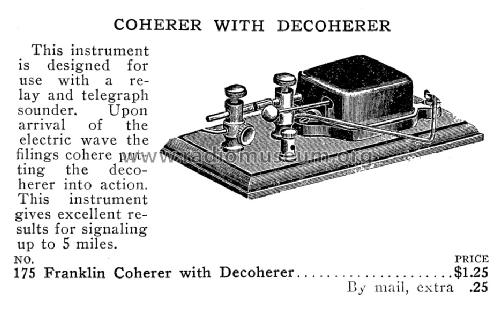 Franklin Coherer with Decoherer No. 175; Franklin Electric (ID = 1134305) Radio part