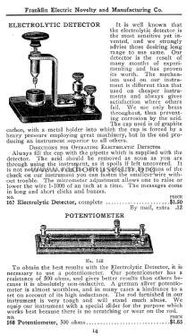 High Grade Electrical Apparatus & Electrical Suppl Catalogue No. 2; Franklin Electric (ID = 1136254) Paper