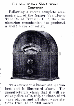 Rembert ; Franklin Radio Corp. (ID = 2542400) Adapter
