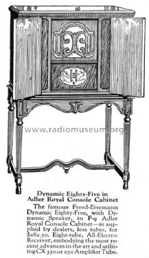 NR85 with Adler-Royal F-9 cabinet; Freed-Eisemann Radio (ID = 1344391) Radio