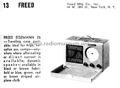 26, FE-26 ; Freed-Eisemann Radio (ID = 1005339) Radio