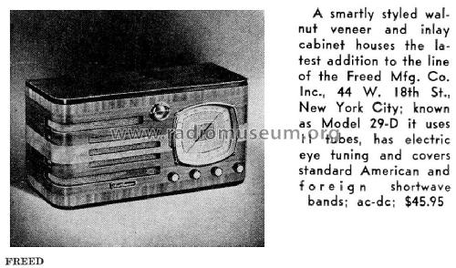 29-D ; Freed-Eisemann Radio (ID = 1101350) Radio