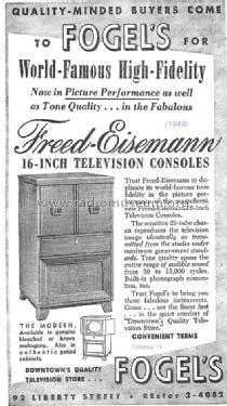 Television CHT-1900; Freed-Eisemann Radio (ID = 1011101) Television