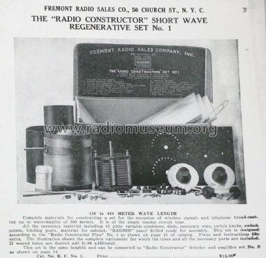 Fremont R. C. No. 1 ; Fremont Radio Sales (ID = 2621591) Kit