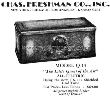 Q-15 ; Freshman Co. Inc., (ID = 1349466) Radio