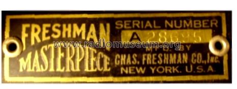 Masterpiece 1st Table Model; Freshman Co. Inc., (ID = 134367) Radio