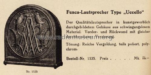 Funca Uccello ; Funca Techn. Werke (ID = 1363713) Speaker-P