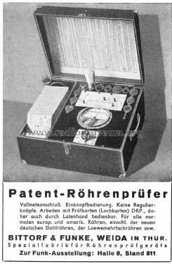 Röhrenprüfgerät W16; Funke, Max, Weida/Th (ID = 1127504) Equipment