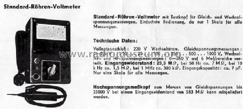 Standard-Röhren-Voltmeter ; Funke, Max, Weida/Th (ID = 211831) Ausrüstung