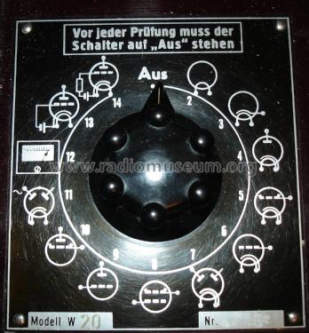 Röhrenprüfgerät W 20 Militärausführung; Funke, Max, Weida/Th (ID = 2334414) Equipment