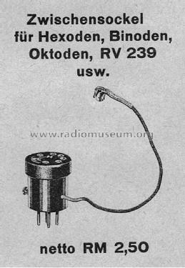 Zwischensockel für Hexoden - Binoden und Oktoden; Funkpraxis; Breslau (ID = 1532875) Equipment
