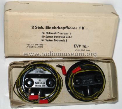 Einohrkopfhörer 1 kΩ; Funktechnik Leipzig, (ID = 2176380) Speaker-P