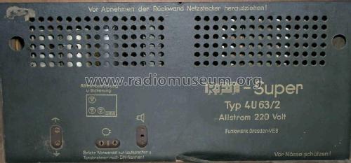 4U63/2; Funkwerk Dresden, (ID = 252375) Radio