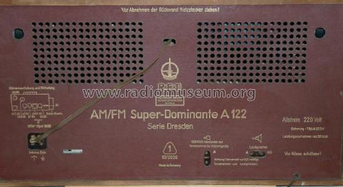 AM/FM Super-Dominante A122 Typ 1132; Funkwerk Dresden, (ID = 216841) Radio