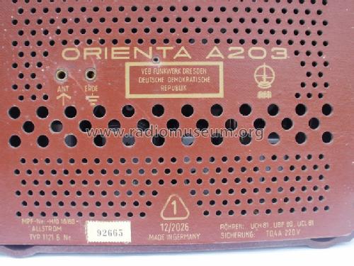 Orienta A203; Funkwerk Dresden, (ID = 1442567) Radio