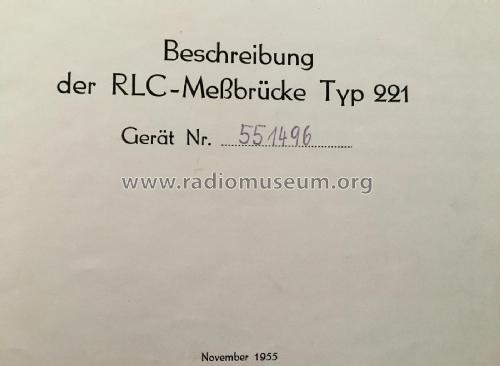 RLC-Messbrücke 221; Funkwerk Dresden, (ID = 2513472) Equipment