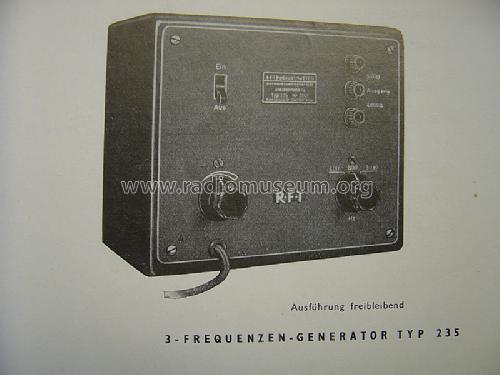 3 - Frequenzen - Generator Typ 235; Funkwerk Erfurt, VEB (ID = 737832) Equipment