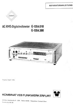AC-RMS-Digitalvoltmeter G-1204.500; Funkwerk Erfurt, VEB (ID = 2321877) Equipment