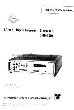 AC-RMS-Digitalvoltmeter G-1204.500; Funkwerk Erfurt, VEB (ID = 2379289) Equipment