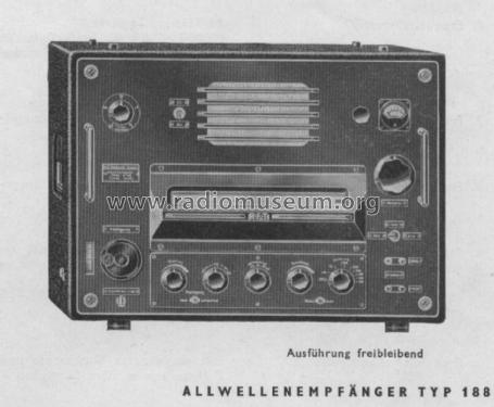 Allwellenempfänger 'Erfurt' TYP 188 ; Funkwerk Erfurt, VEB (ID = 3051826) Commercial Re