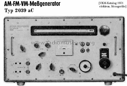 AM-FM-VM-Messgenerator 2039a, 2039aB, 2039aC; Funkwerk Erfurt, VEB (ID = 2308191) Ausrüstung