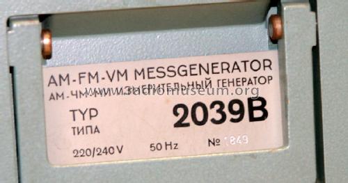 AM-FM-VM-Messgenerator 2039B, 2039bB, 2039bC; Funkwerk Erfurt, VEB (ID = 2228935) Equipment