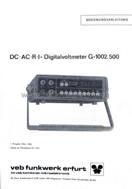 Digitalvoltmeter G-1002.500; Funkwerk Erfurt, VEB (ID = 2281453) Ausrüstung