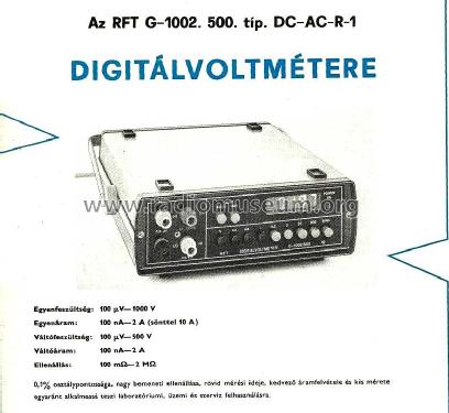 Digitalvoltmeter G-1002.500; Funkwerk Erfurt, VEB (ID = 2909633) Equipment