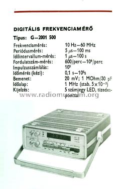 Frequenzzähler G-2001.500; Funkwerk Erfurt, VEB (ID = 2708217) Equipment
