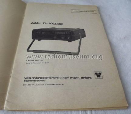 Frequenzzähler G-2002.500; Funkwerk Erfurt, VEB (ID = 1433197) Ausrüstung