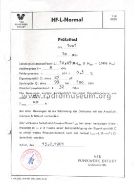 HF-L-Normal 0020; Funkwerk Erfurt, VEB (ID = 2197881) Ausrüstung